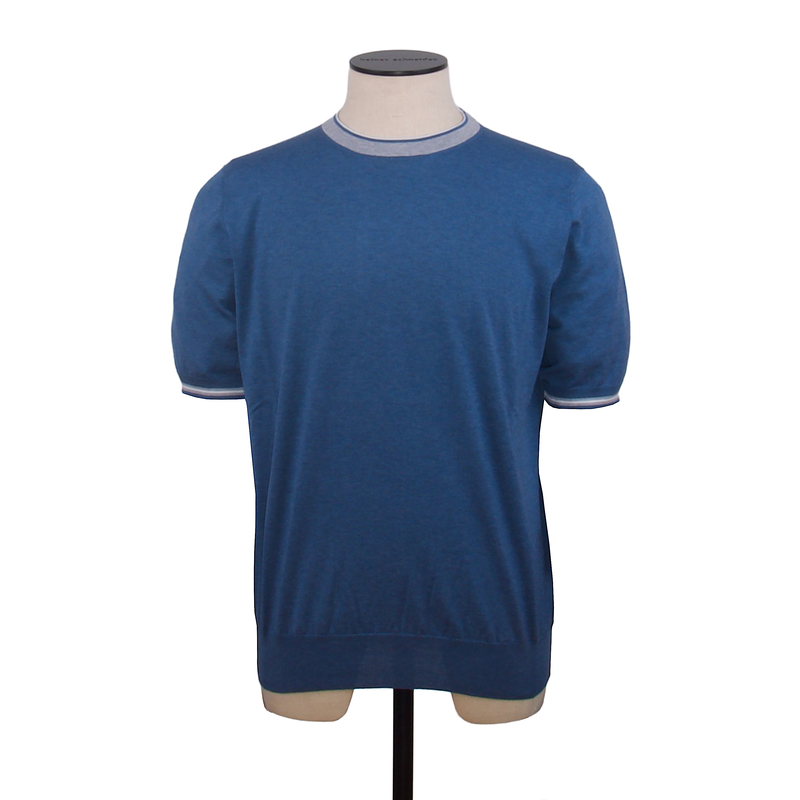 Fioroni blaues Strick T-Shirt