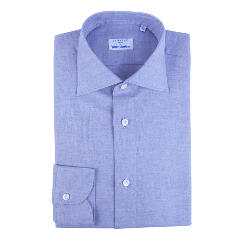 Sannino Albini blau-lila Softflanell Hemd