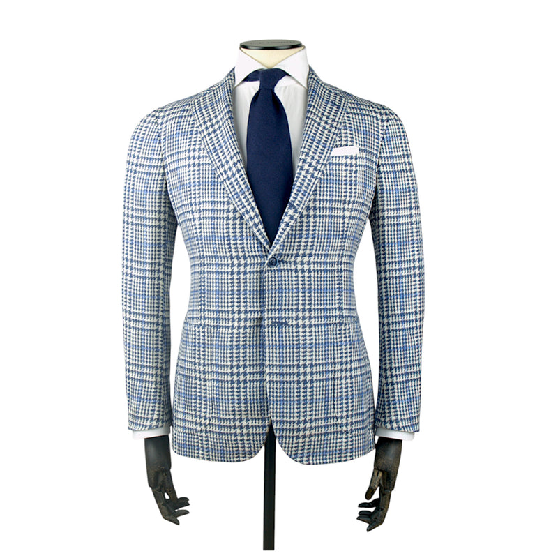 Stile Latino Sakko mit Glencheck-Karo in Blau
