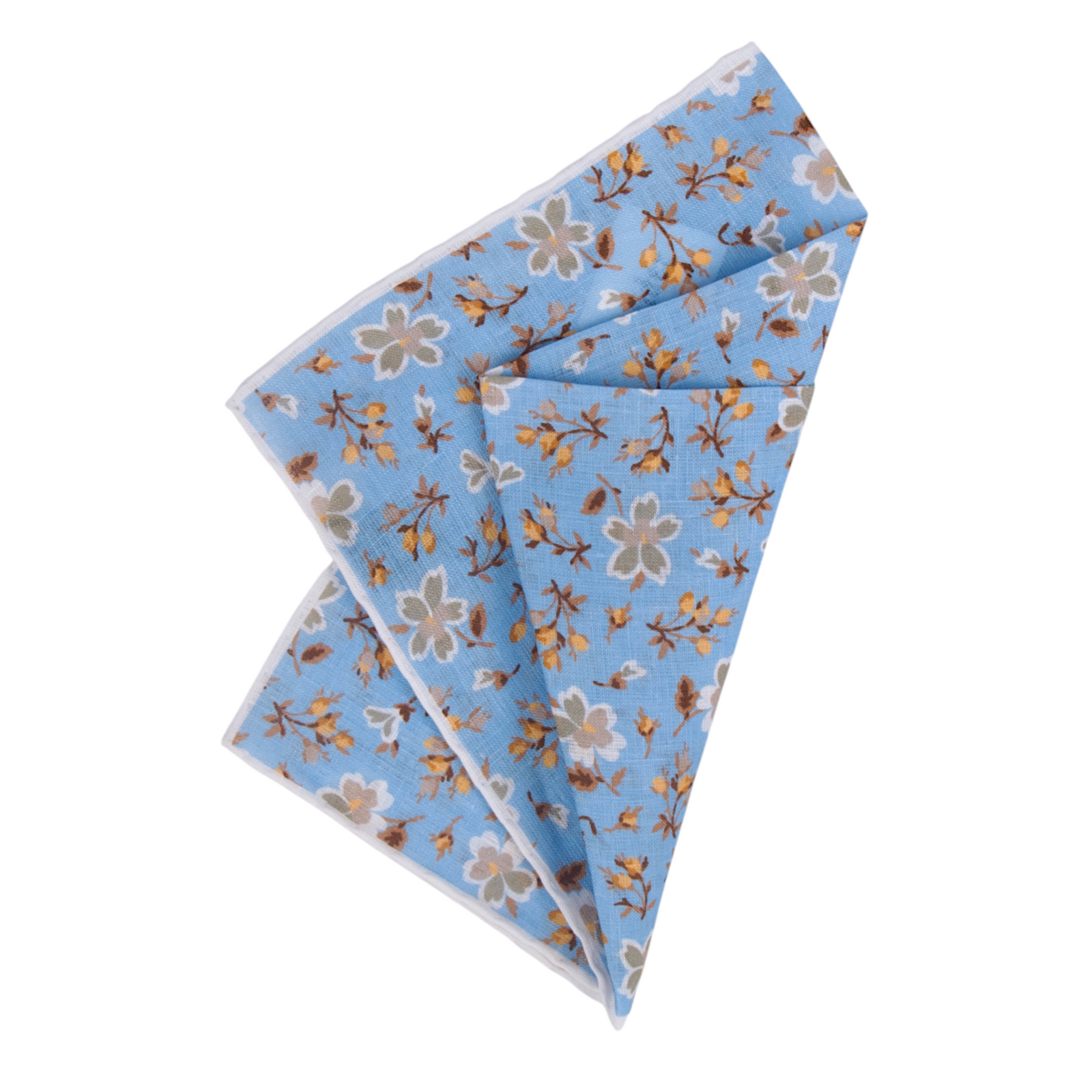 Petronius Einstecktuch blau mit Blumenmuster