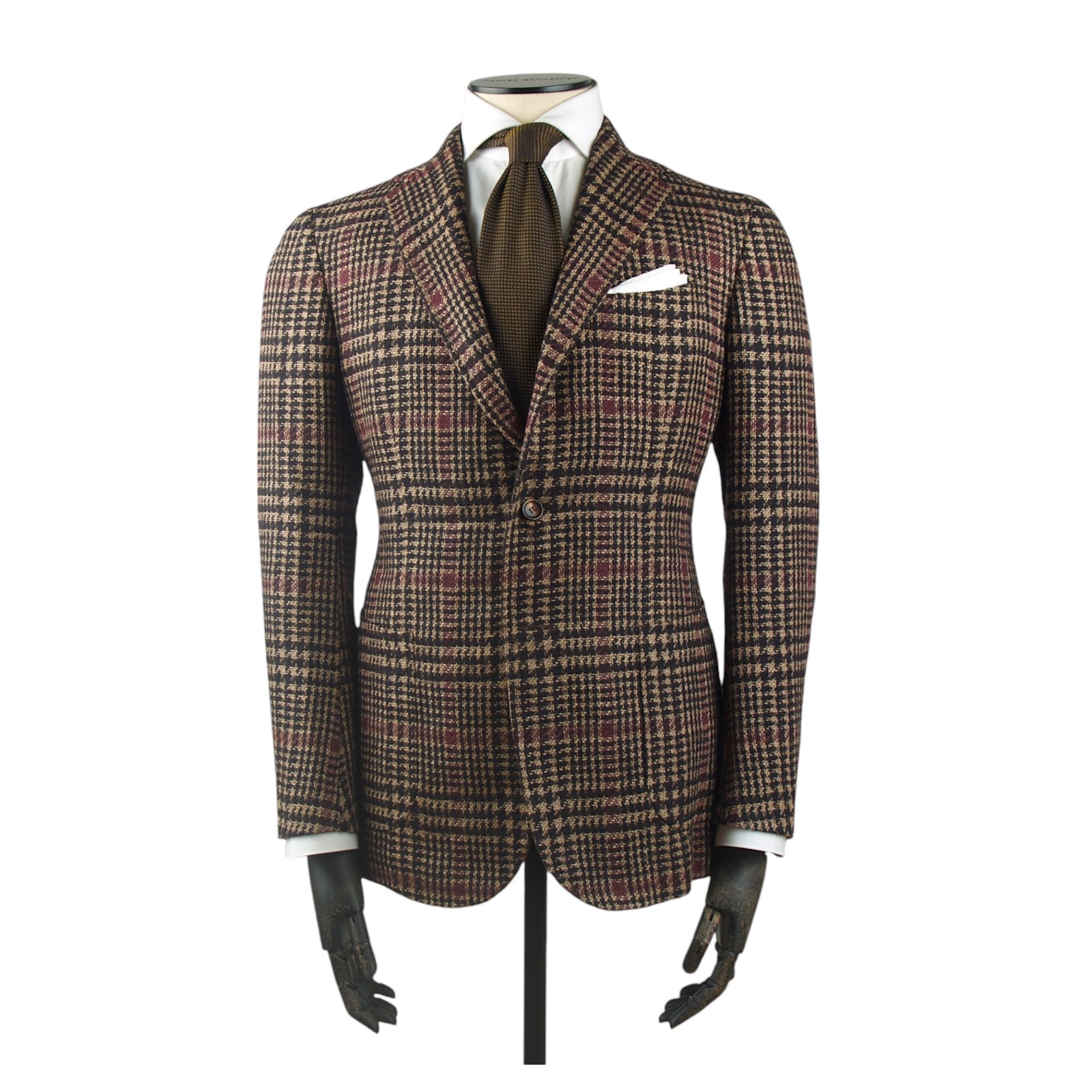 Stile Latino Alpaka Wolle Braun Rot Schwarzes Sakko