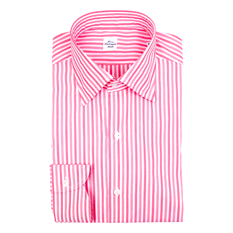 MARIA SANTANGELO BAUMWOLLHEMD PINK GESTREIFT
