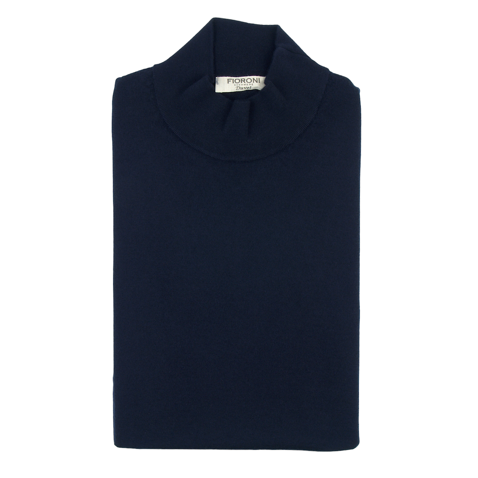 Fioroni navy blauer Duvet Kaschmir Pullover mit Mock Kragen