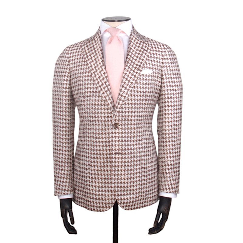 Stile Latino Sakko mit einem Pepita Muster in braun-beige