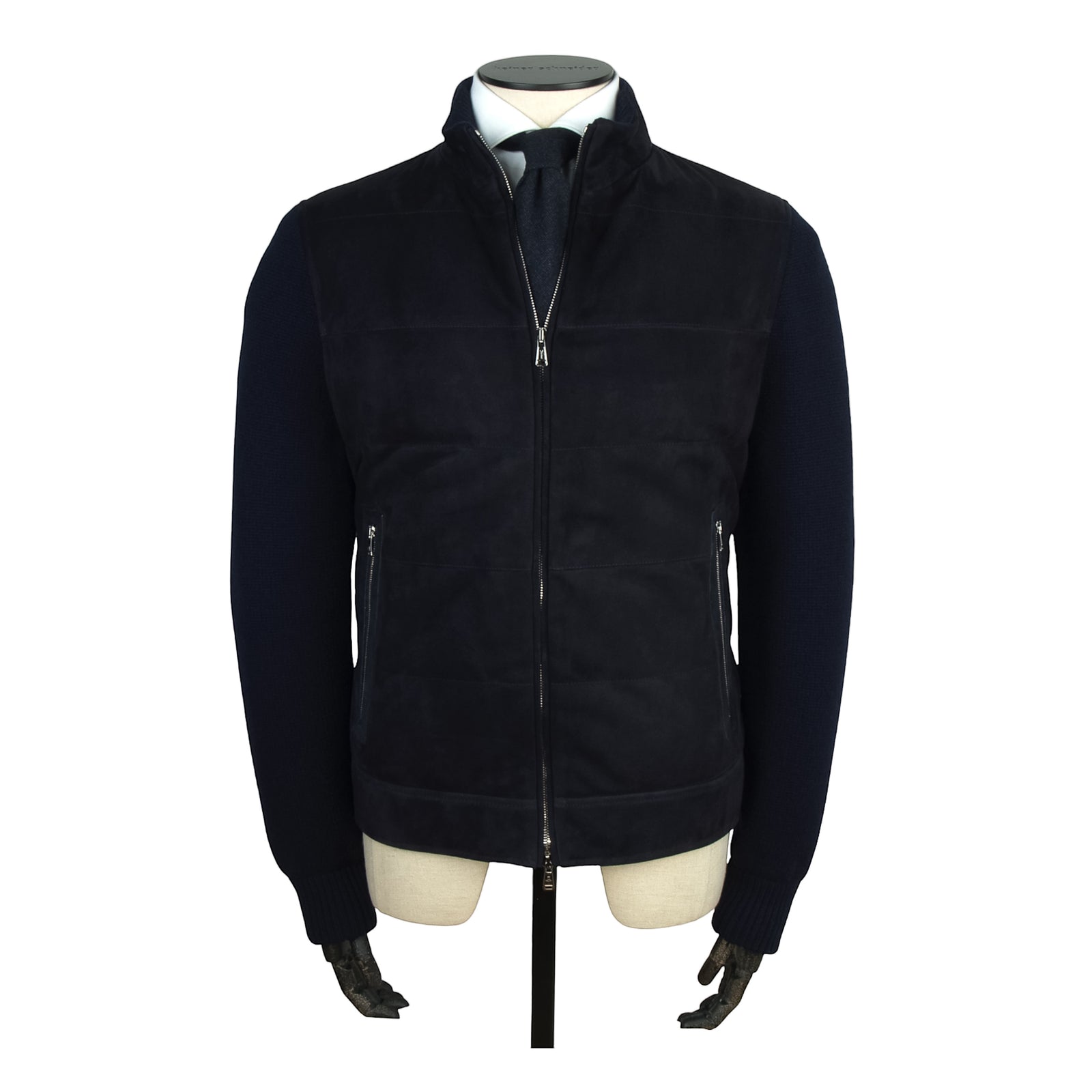 Fioroni dunkelblaue Bomberjacke aus Lammleder