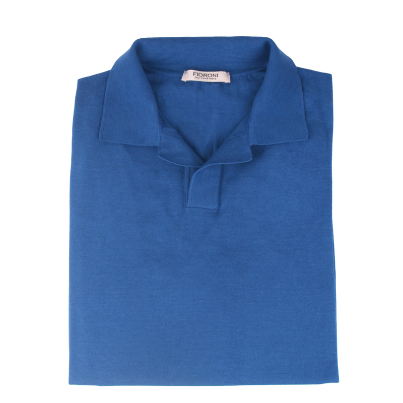 Fioroni blue polo shirt with long sleeves
