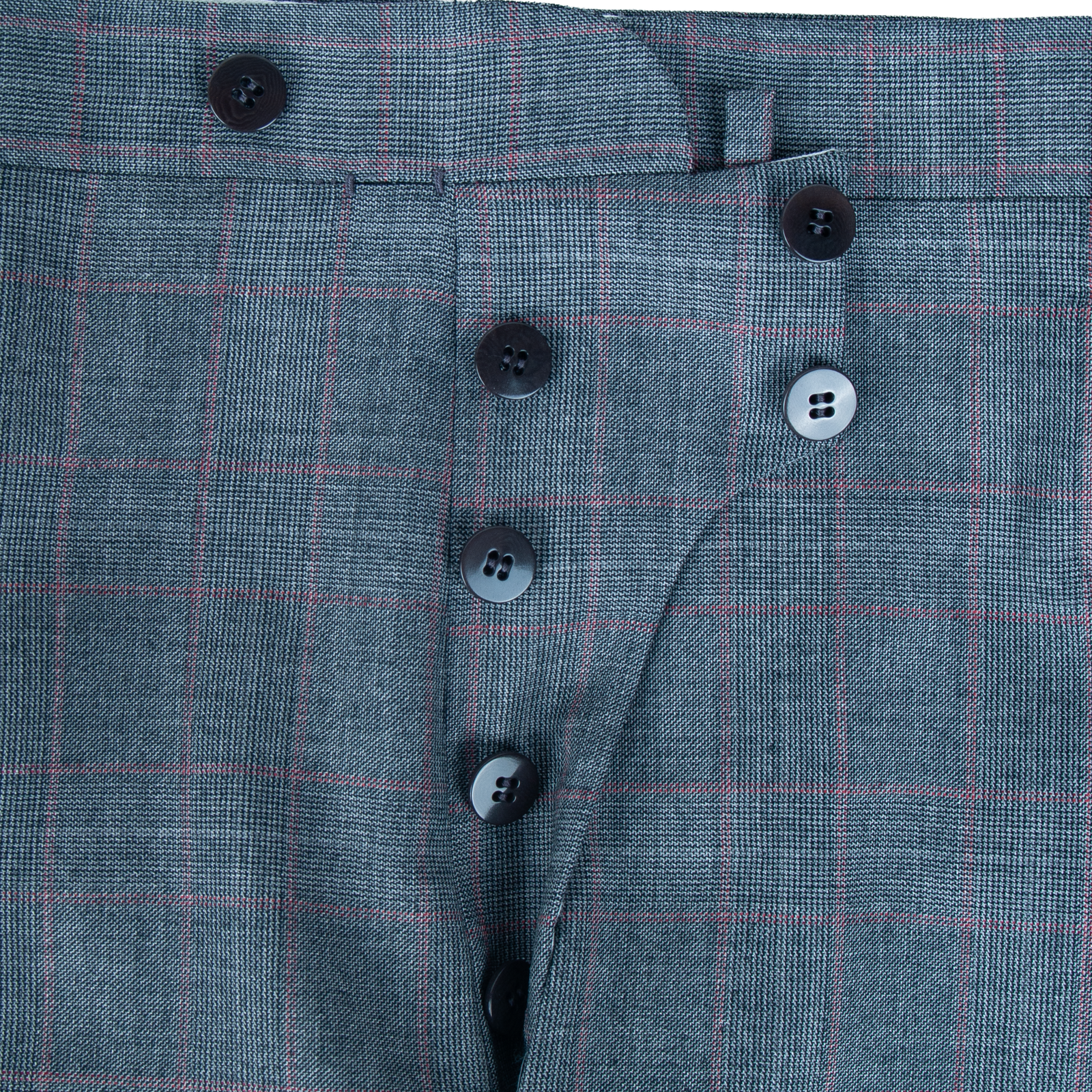 Cesare Attolini hellgrauer Glencheck Anzug mit leichtem roten Überkaro