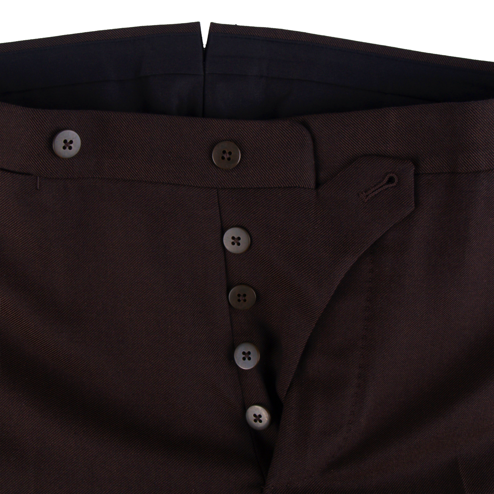 Gaiola Napoli double-breasted suit in wool and silk in dark brown