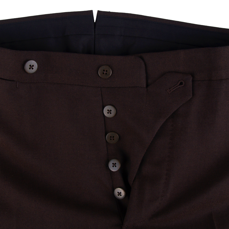 Gaiola Napoli double-breasted suit in wool and silk in dark brown