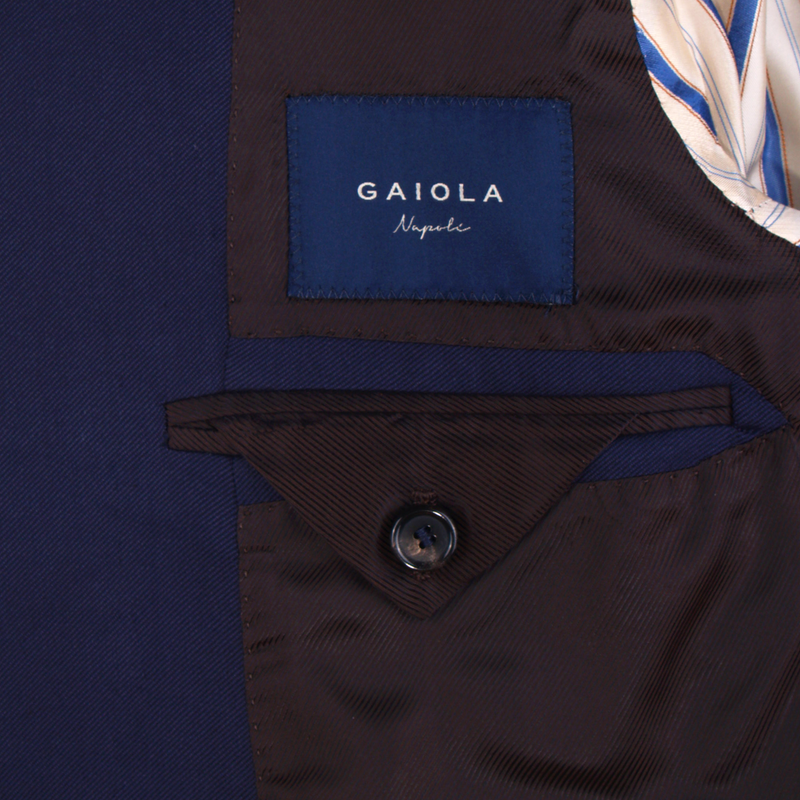 Gaiola Napoli wool and silk suit in dark blue