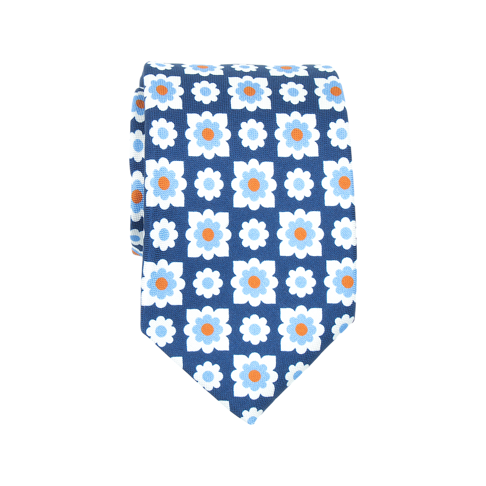 Luigi Borrelli Krawatte Blau mit großen Blumen