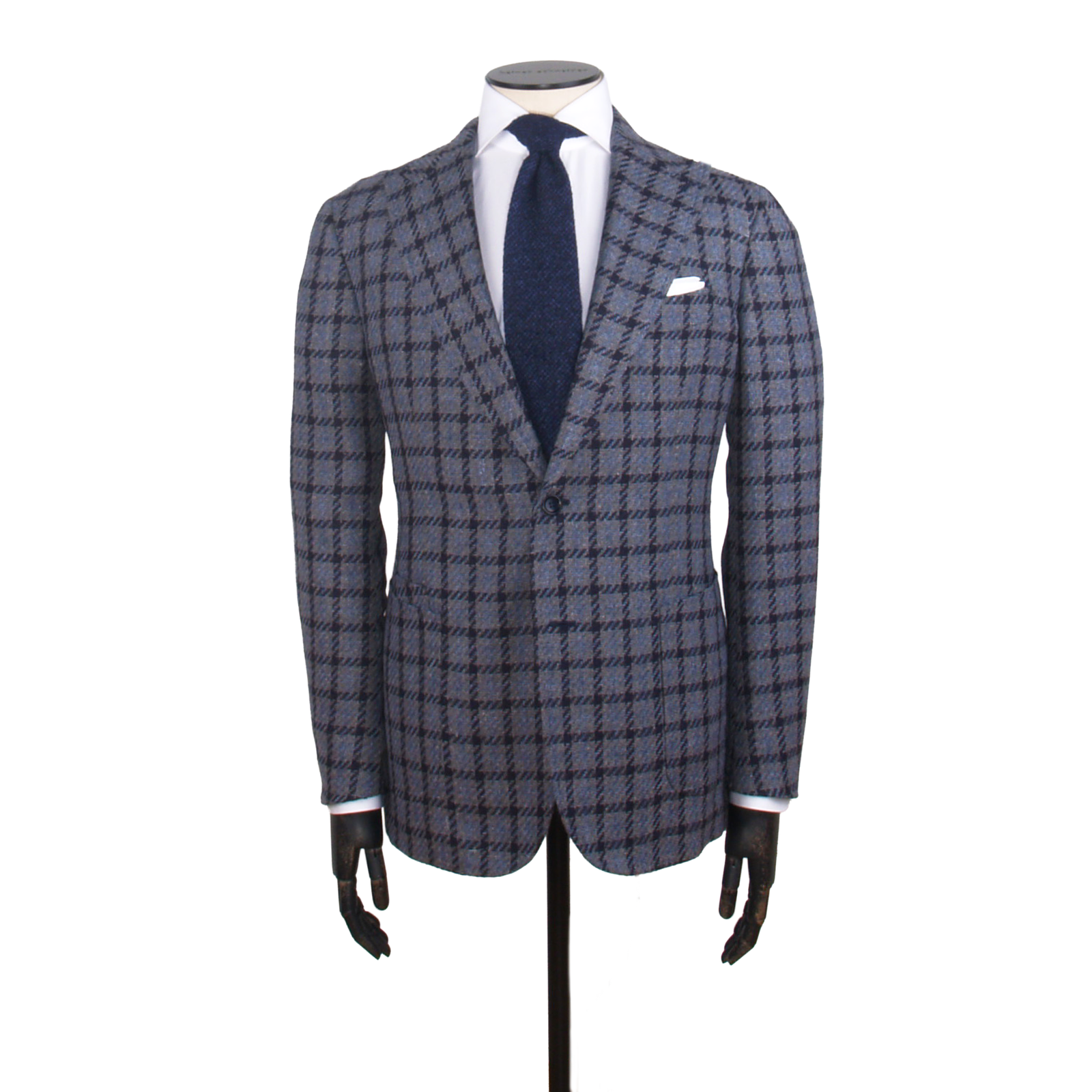 Stile Latino Kariertes Sakko in Blau