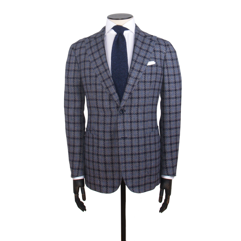 Stile Latino Kariertes Sakko in Blau