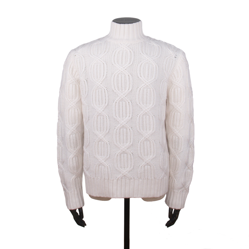Malo Kaschmir Rollkragenpullover in Off-White