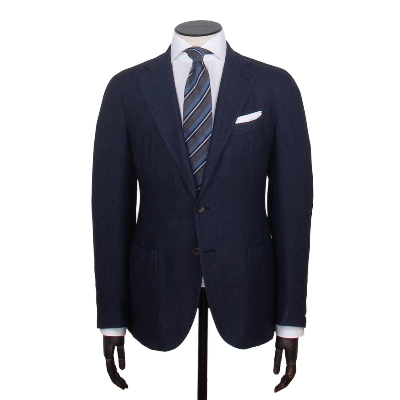 Santaniello cashmere silk jacket in dark blue