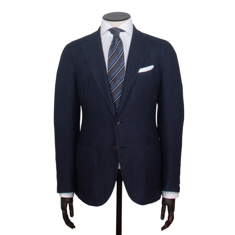 Santaniello cashmere silk jacket in dark blue