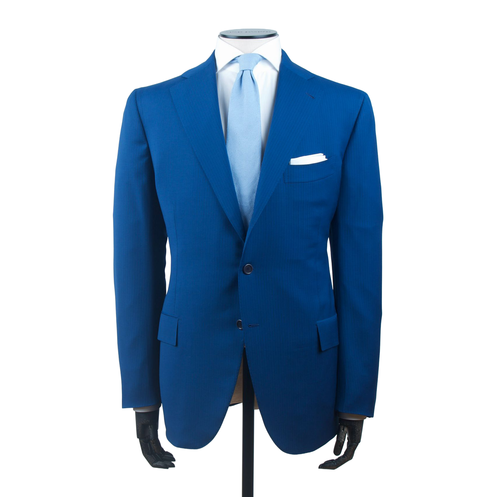 Cesare Attolini Anzug in Königsblau mit dunkelblauem Nadelstreifen