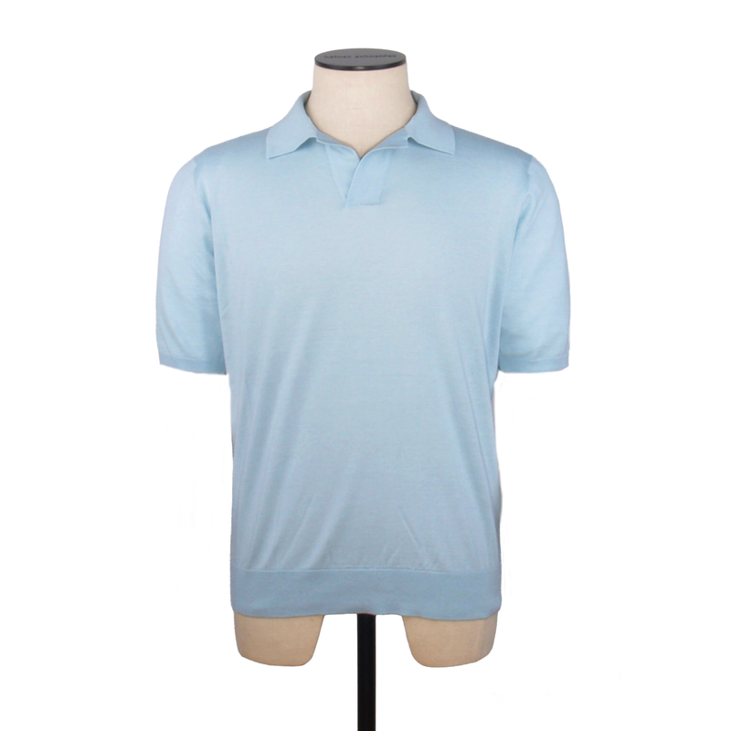 Fioroni hellblaue Poloshirt mit kurzen Ärmel