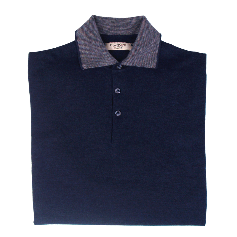 Fioroni Duvet cashmere sweater with polo collar