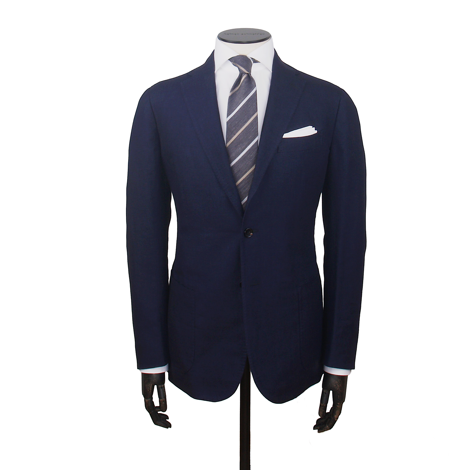 Stile Latino Napoli Baumwolle Leinenanzug Blau