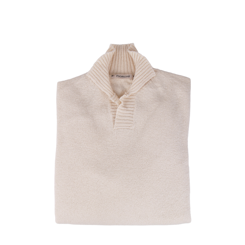 Fioroni beige Baumwollpullover mit langen Ärmeln