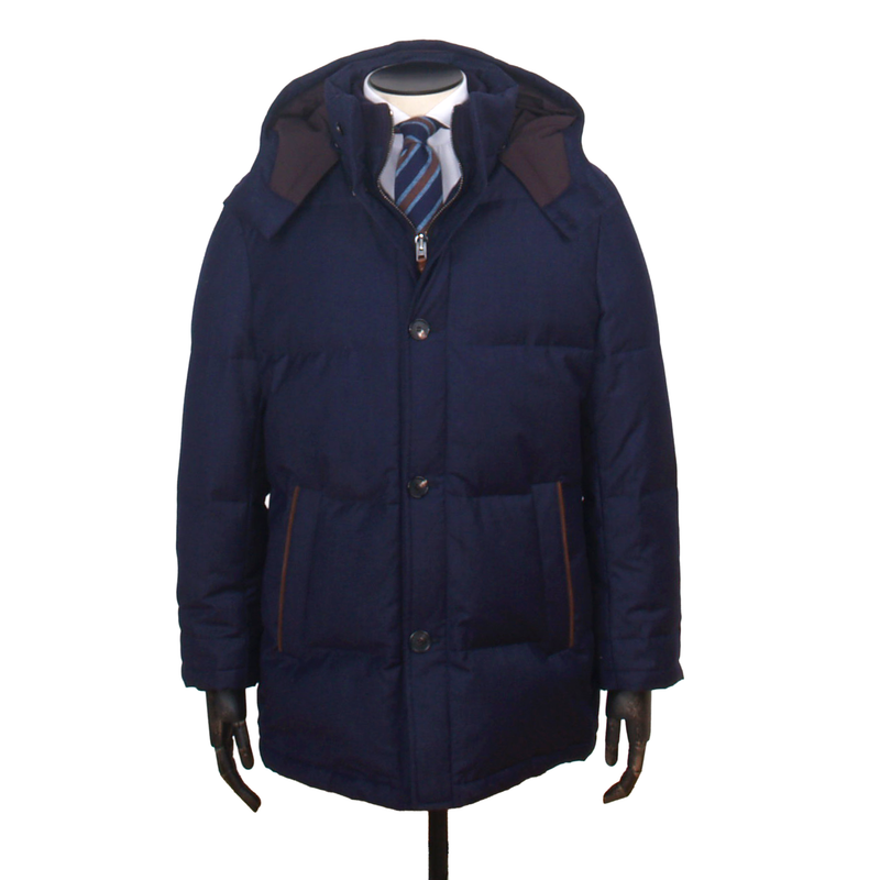 Manto Schurwolle Jacke in Dunkelblau mit Green Storm System
