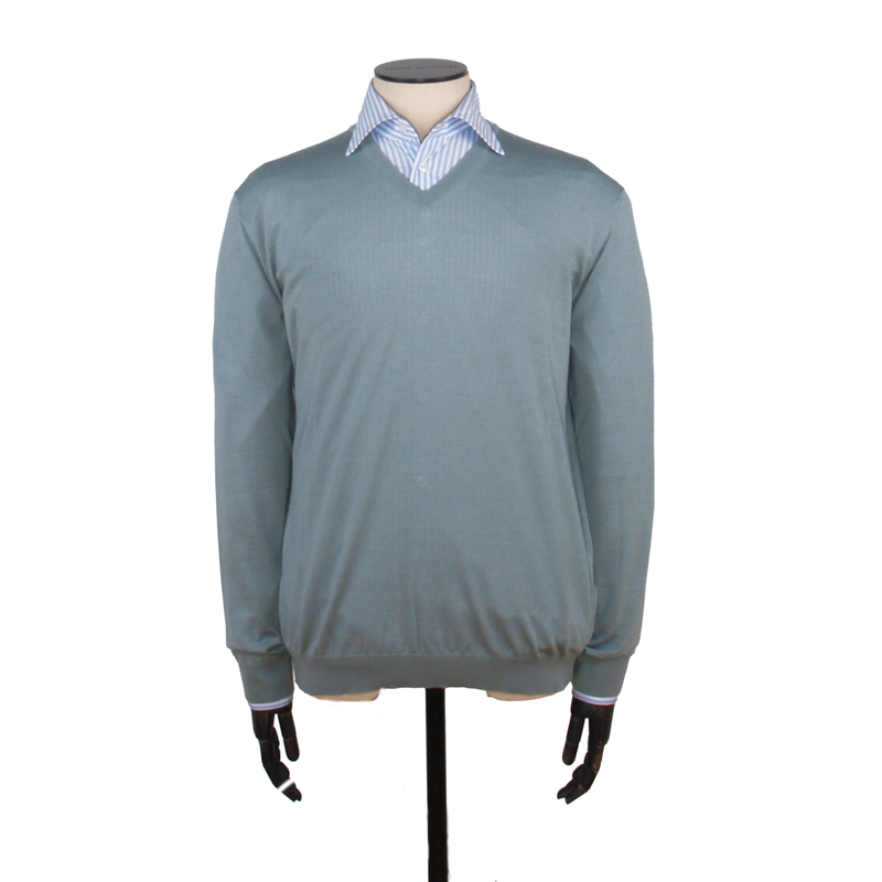 Malo Kaschmir Seide Pullover in Mintgrau