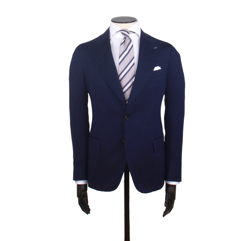 Gaiola Napoli wool and silk suit in dark blue