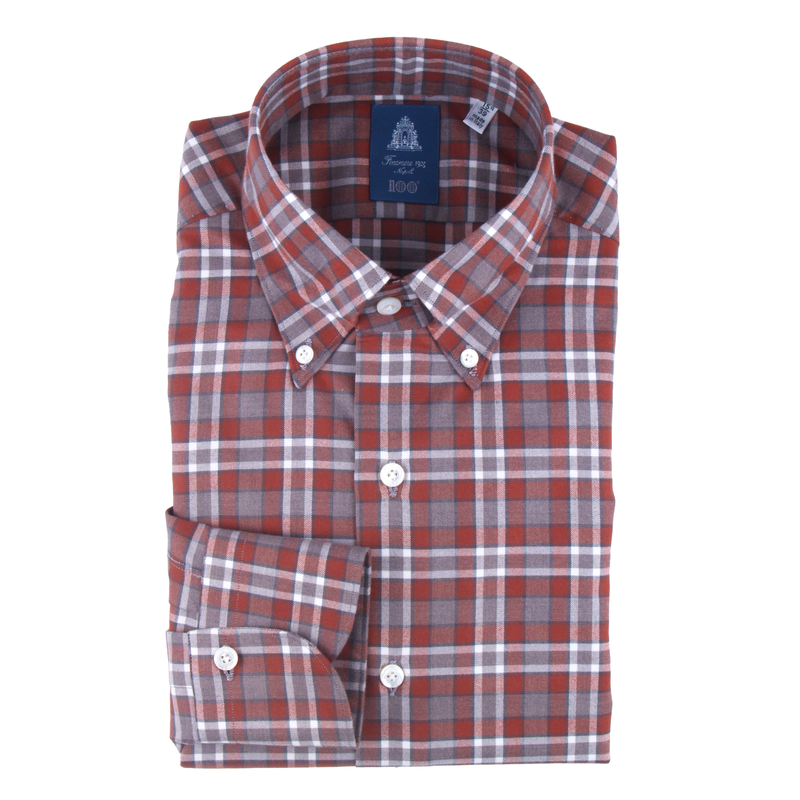 Finamore 1925 plaid shirt slim Milano fit