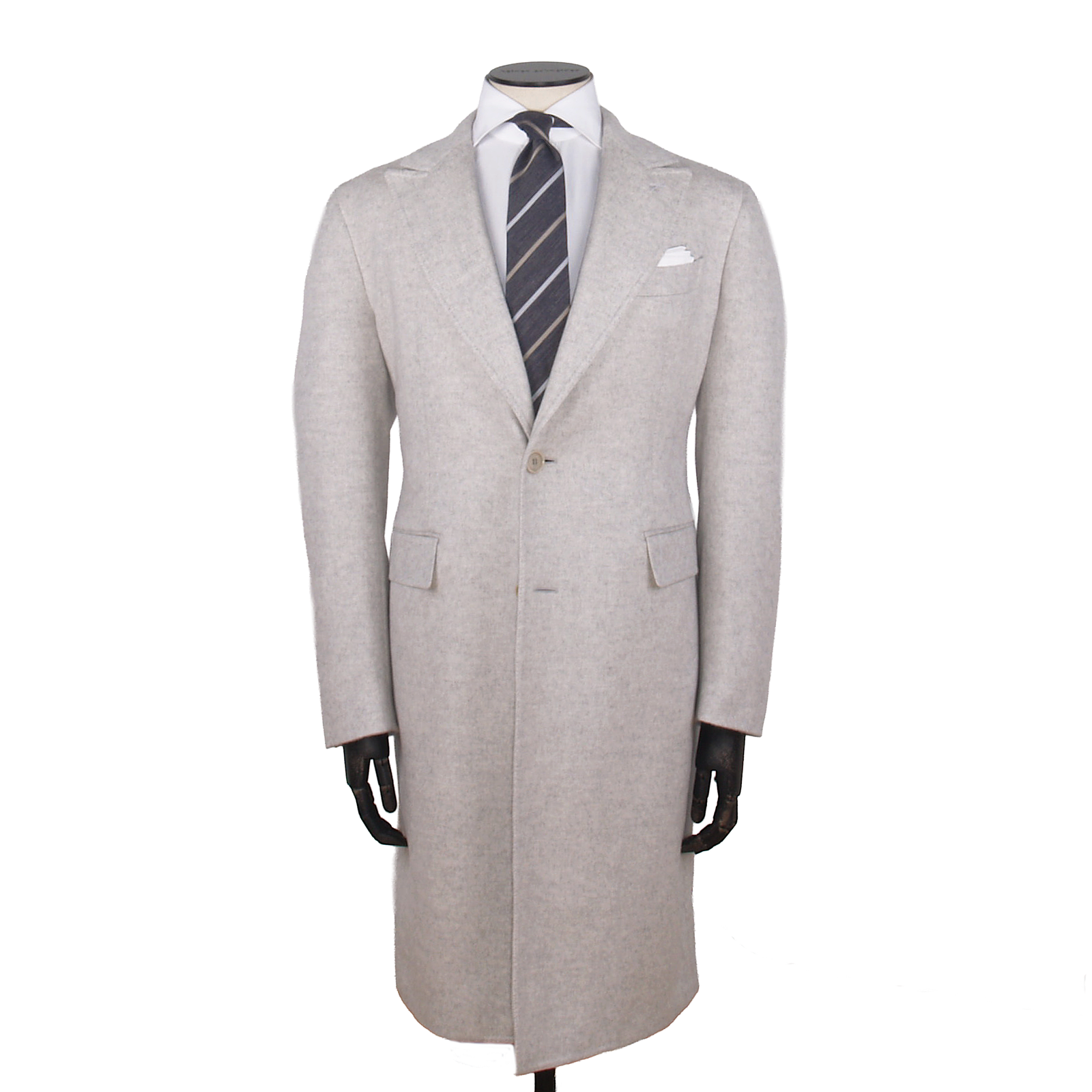 Gaiola Napoli virgin wool cashmere coat in light gray