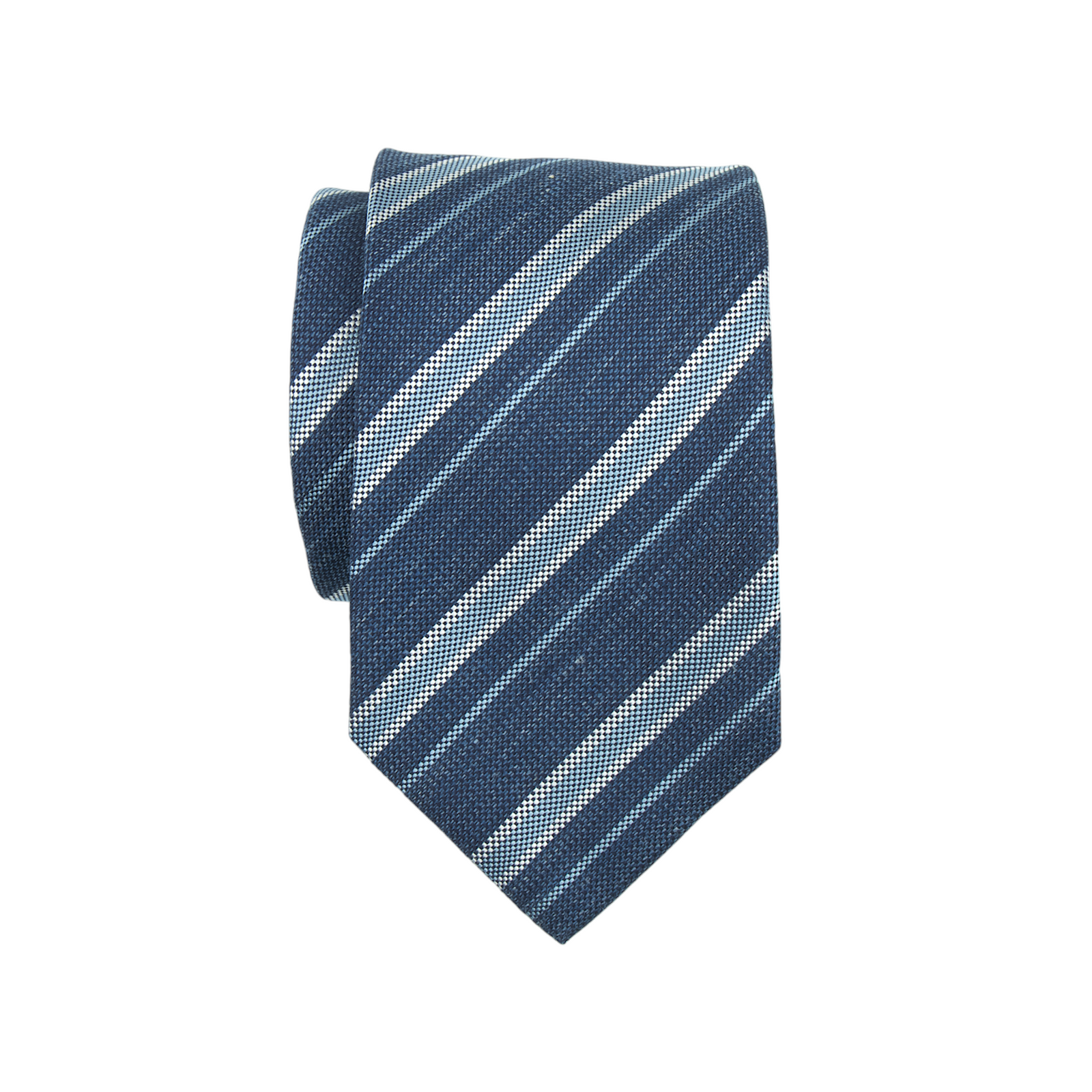 Luigi Borrelli Krawatte blau mit hellblauen Streifen