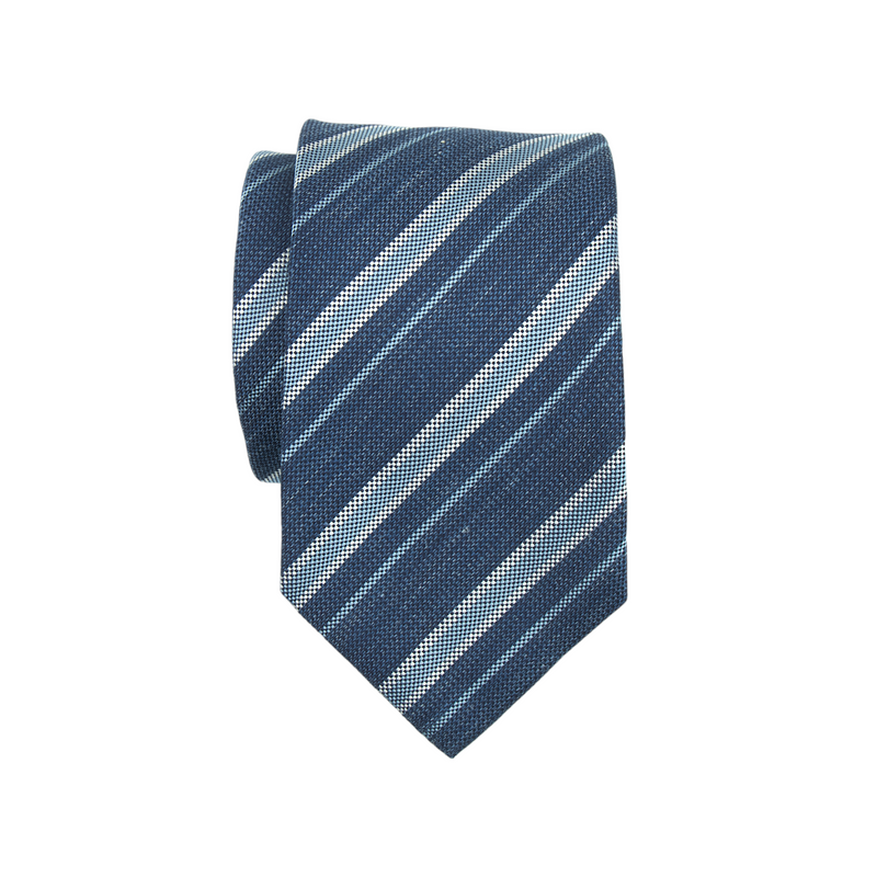 Borrelli Krawatte blau mit hellblauen Streifen