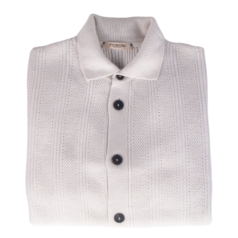 Fioroni cashmere bomber jacket with buttons and polo collar
