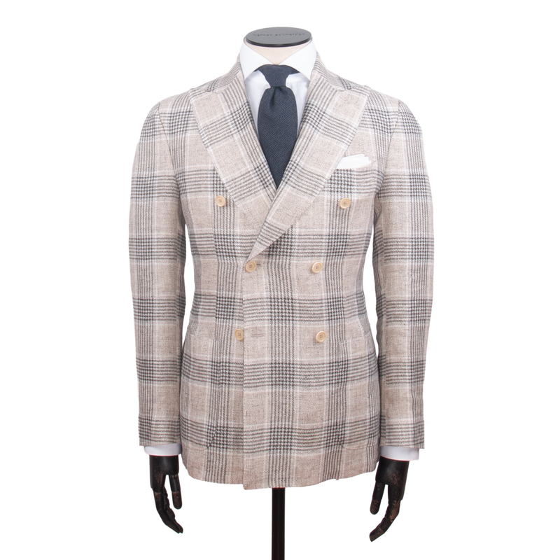 Gaiola Napoli Leinensakko Beige Kariert