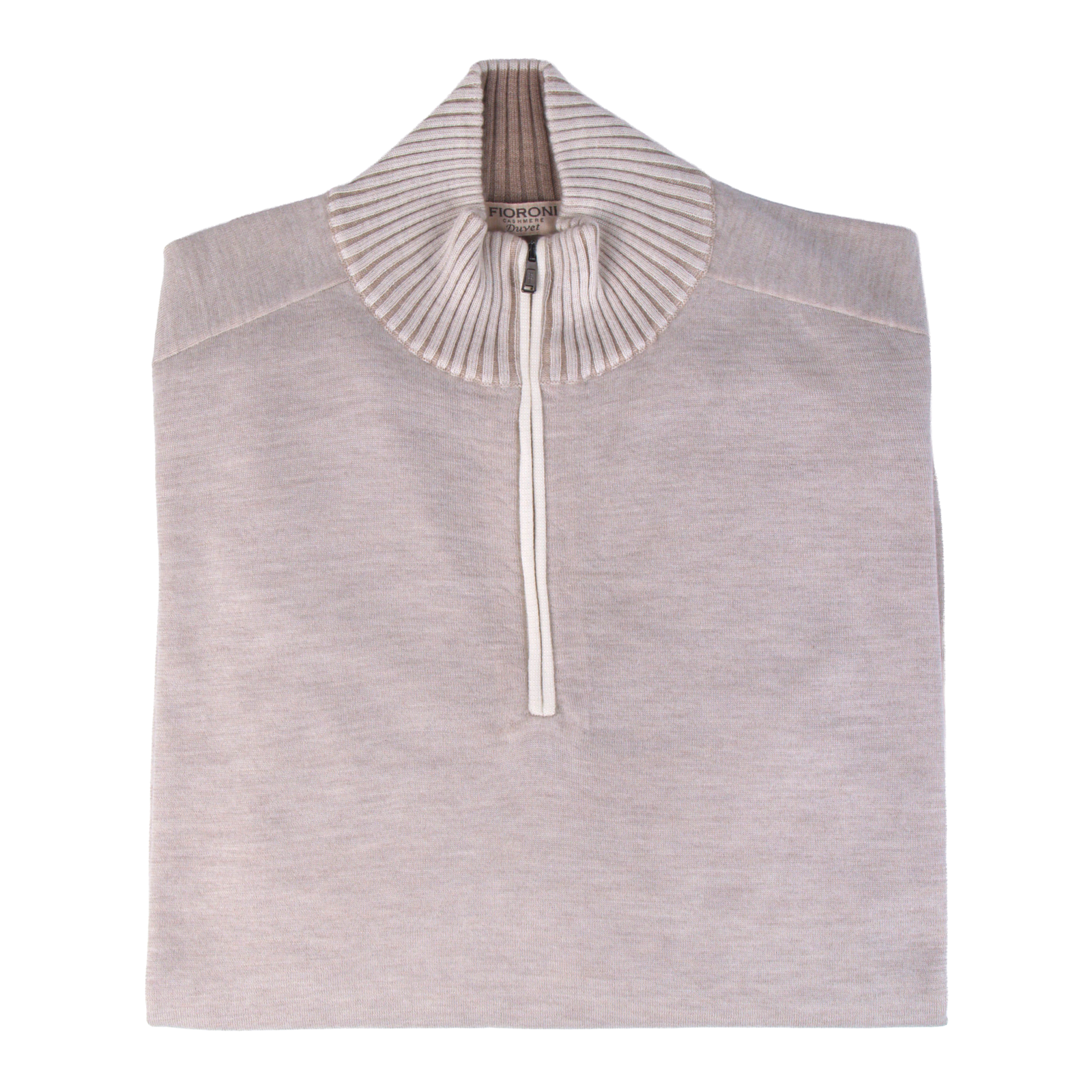 Fioroni Duvet cashmere pullover with zip Model Troyer