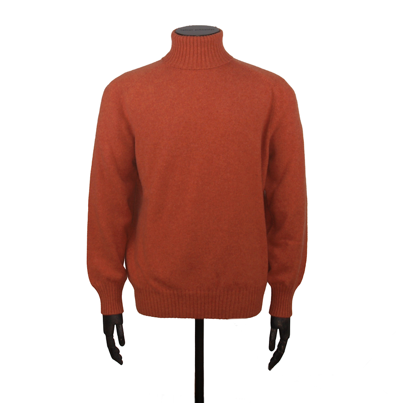 Malo Kaschmir Rollkragenpullover in Rostrote