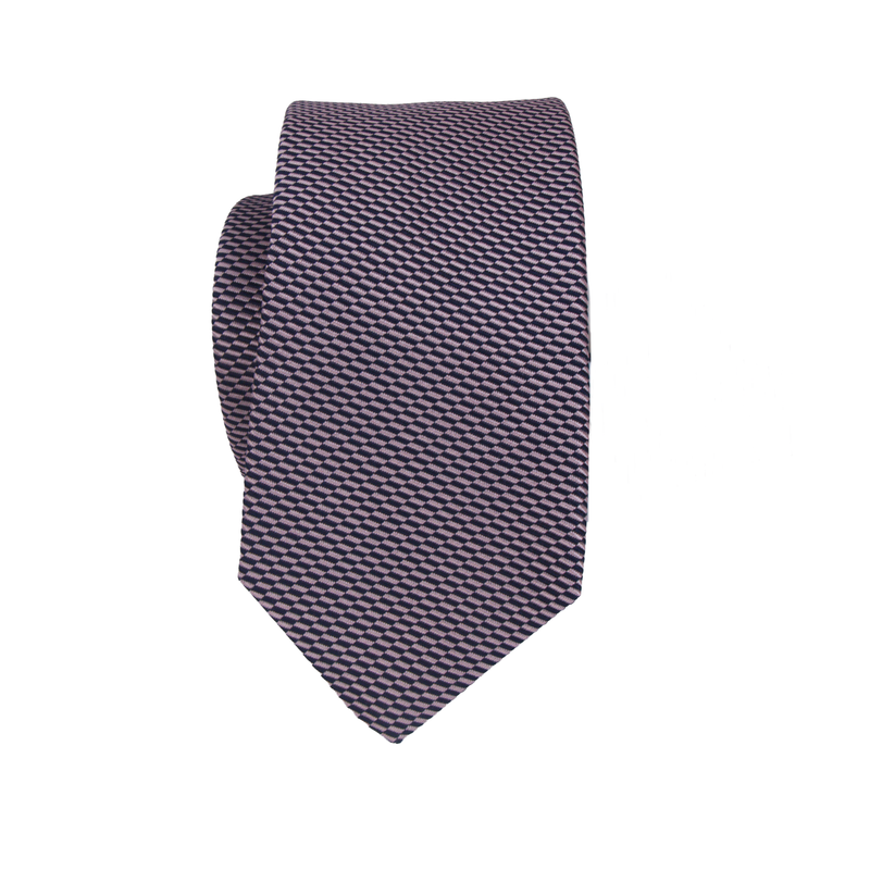 Luigi Borrelli violettblaue Krawatte mit geometrischem Webmuster