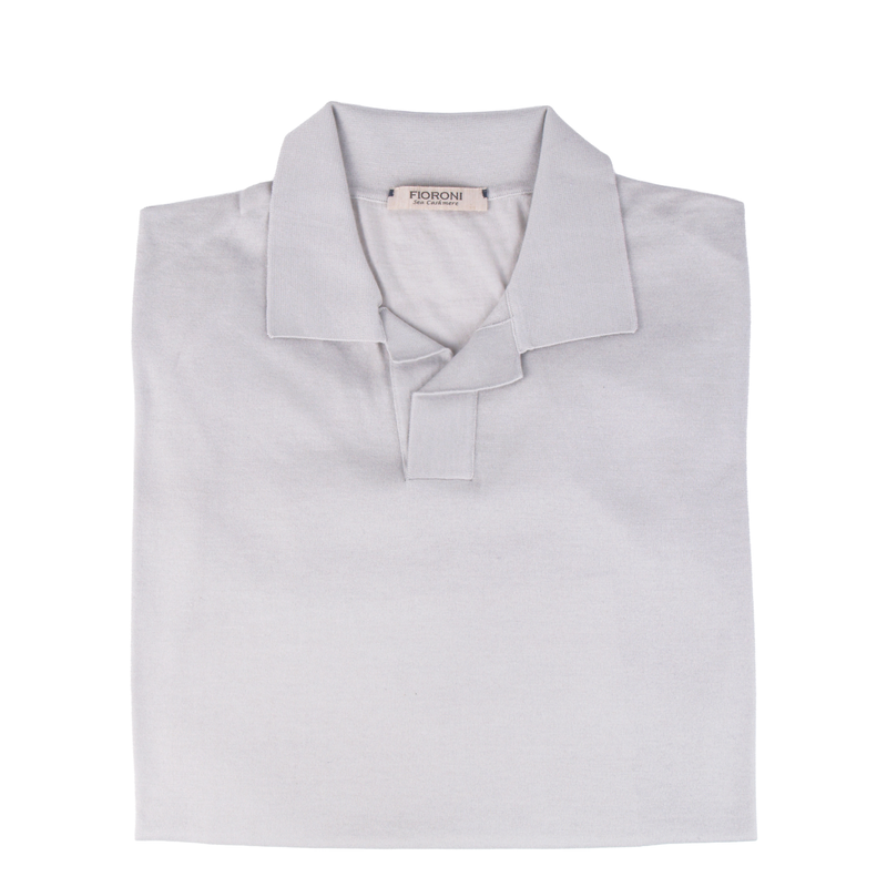 Fioroni light beige polo shirt with long sleeves