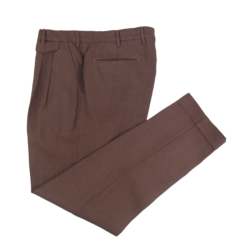 Santaniello Evoluto linen trousers dark brown