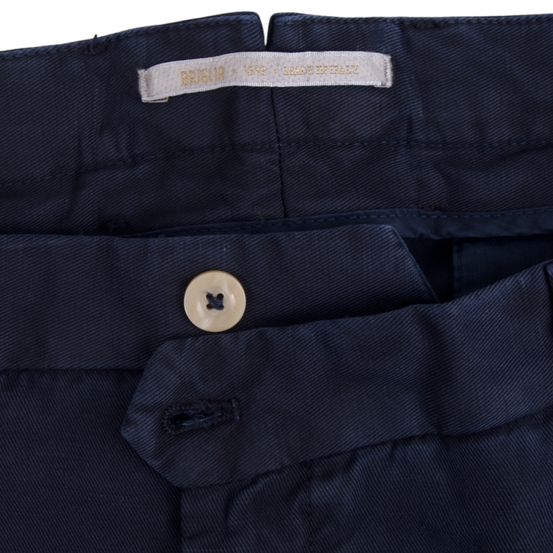 Briglia 1949 Leinen Baumwollhose Model Courmayeurv Dunkelblau