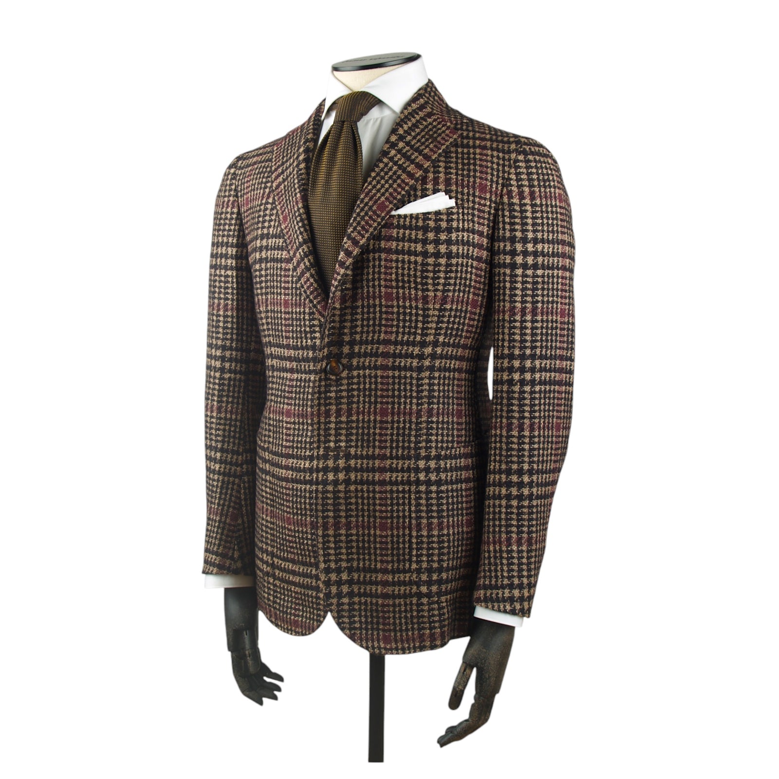 Stile Latino Alpaka Wolle Braun Rot Schwarzes Sakko