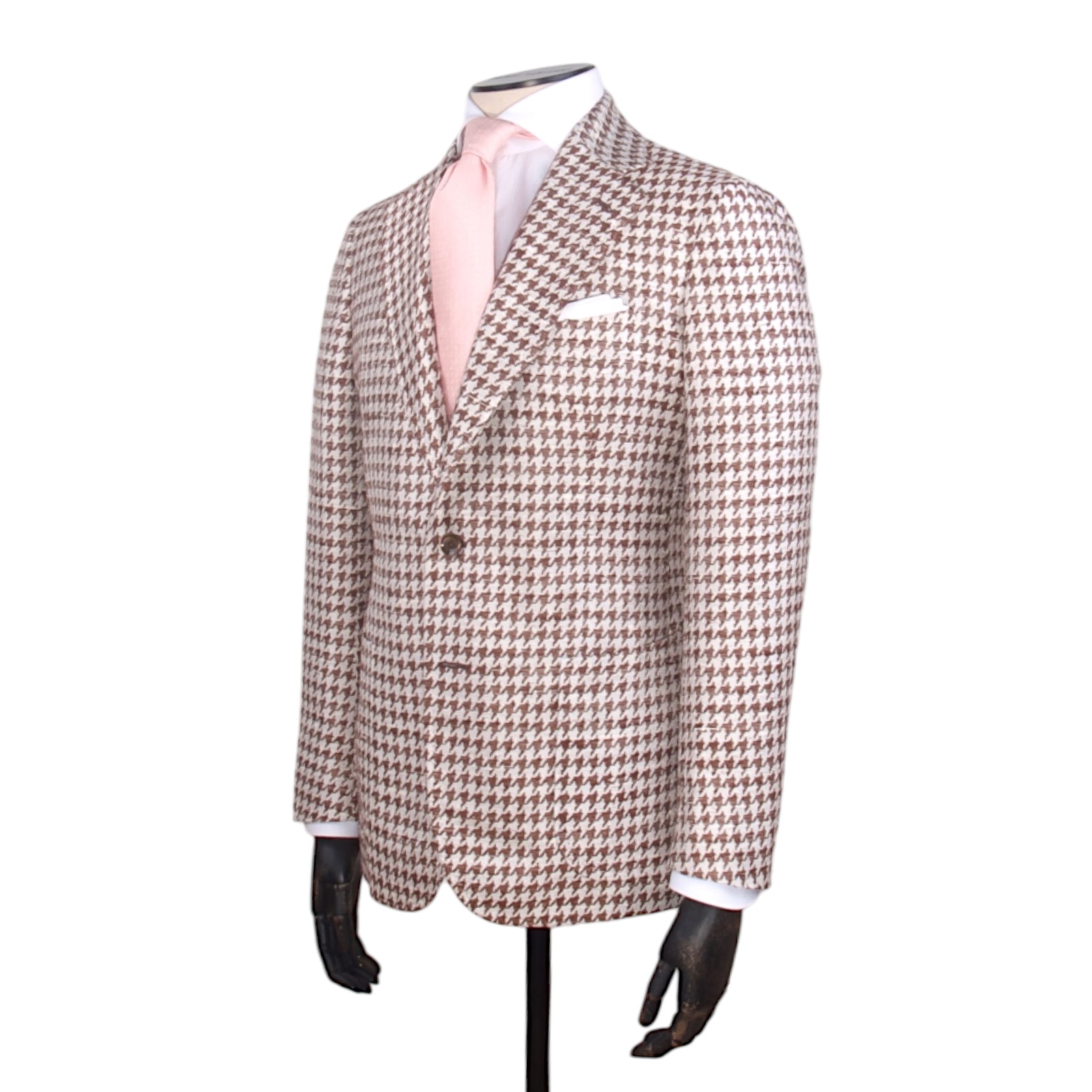 Stile Latino Sakko mit einem Pepita Muster in braun-beige