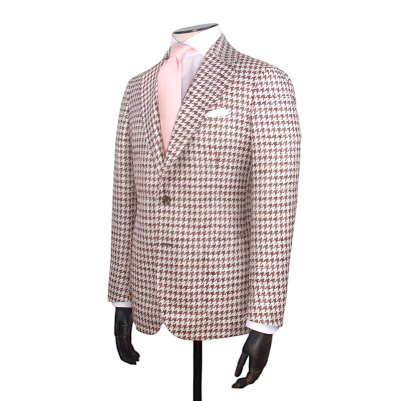Stile Latino Sakko mit einem Pepita Muster in braun-beige