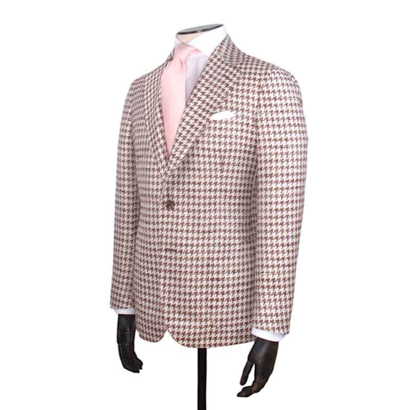 Stile Latino Sakko mit einem Pepita Muster in braun-beige