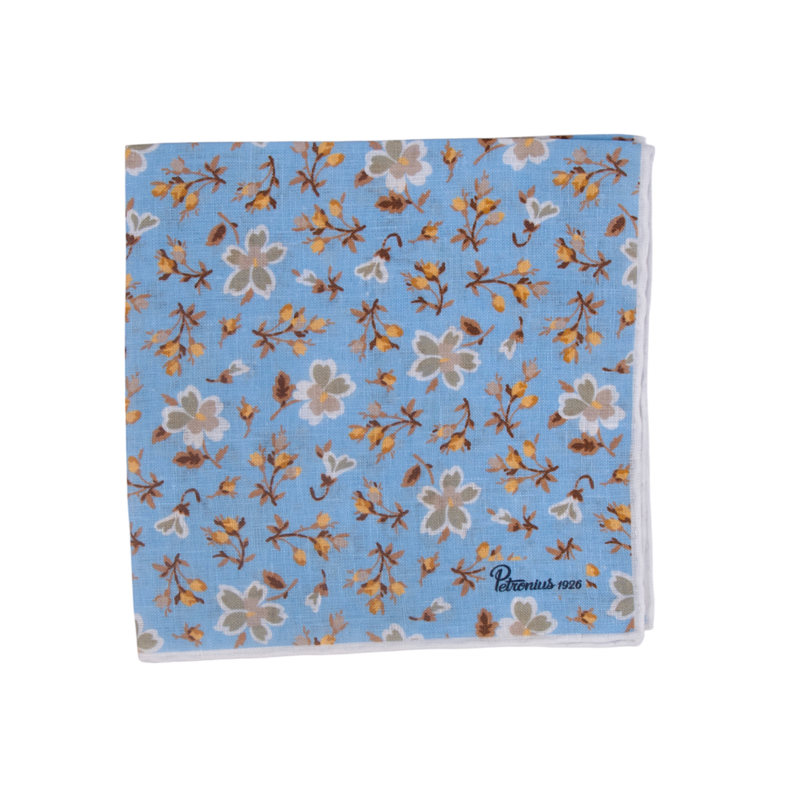 Petronius Einstecktuch blau mit Blumenmuster