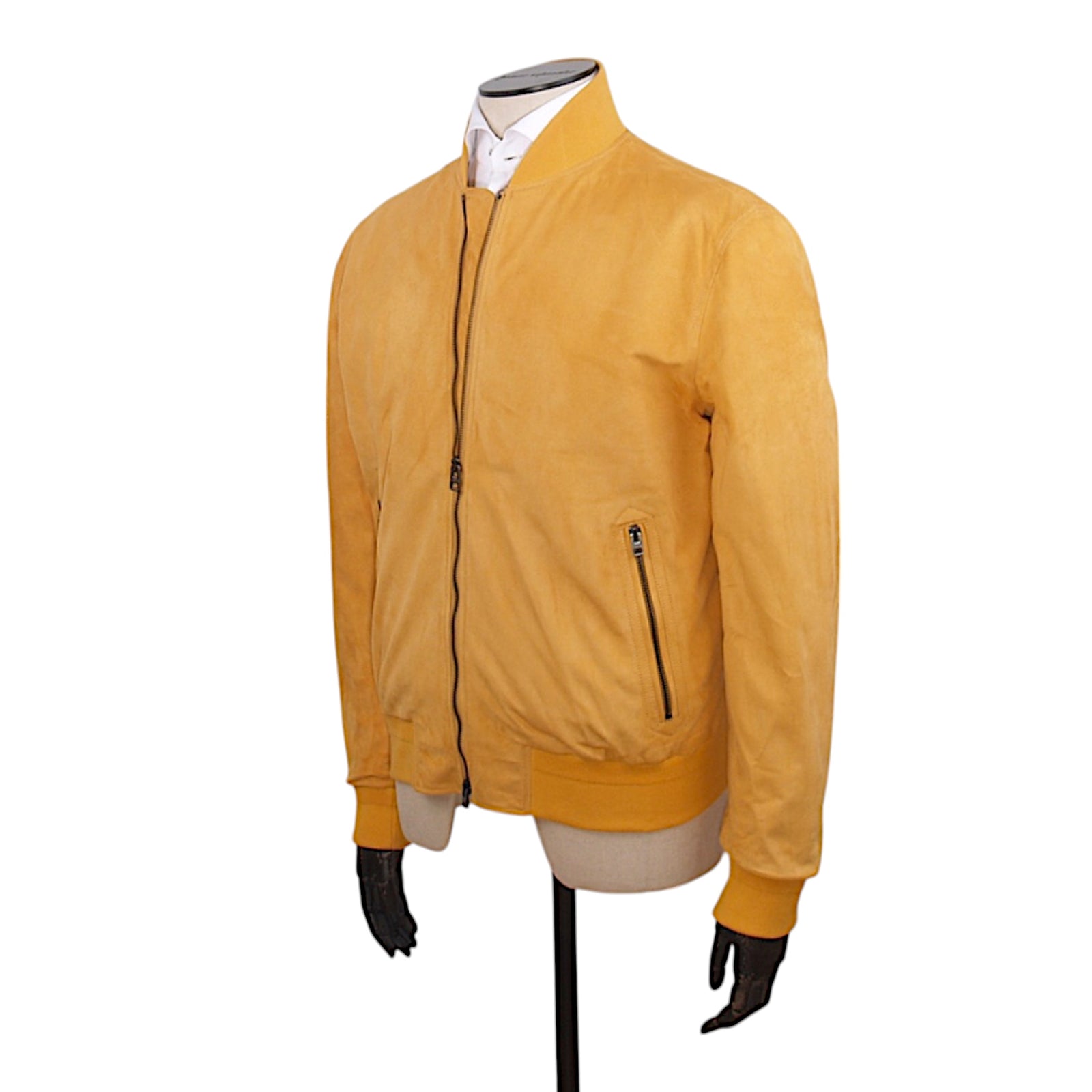 Manto mustard yellow summer blouson made from the finest lamb leather