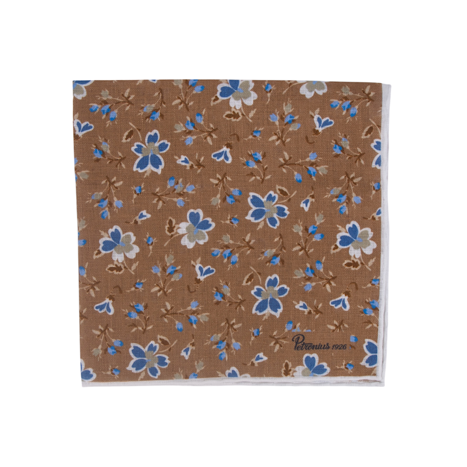 Petronius Einstecktuch khaki mit Blumenmuster