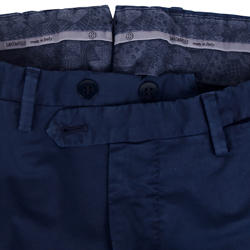Santaniello Baumwollhose Blau Slim Modell