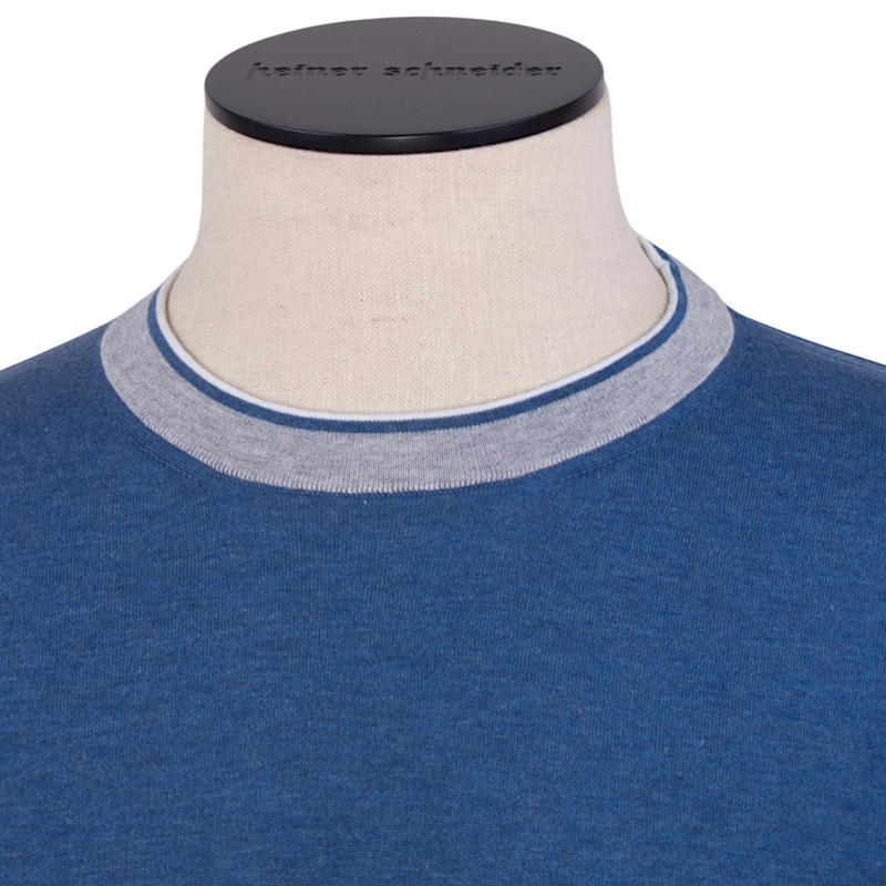 Fioroni blaues Strick T-Shirt