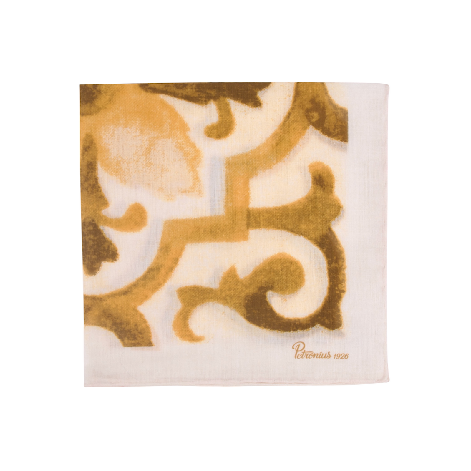 Petronius Einstecktuch Fazzoletto Gelb mit Vietri Muster